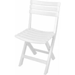 Chaise Pliante En Plastique Robuste - Blanc - 042980650