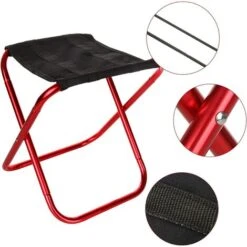 2Pcs Red Portable Folding Stool With 2xStorage Bags,Camping Stool, Aluminium Seat Outdoor Collapsible Camp Stool With Oxford Small Stool Lightweight Camping Accessories For Picnic, BBQ, Hiking -Promos Garde Plante Boutique 66352970 3