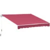 OUTSUNNY Store Banne Manuel Rétractable Aluminium Polyester Imperméabilisé 3L X 2,5l M Rouge Bordeaux -Promos Garde Plante Boutique 6812152 1