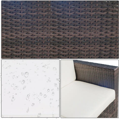 OUTSUNNY Canapé De Jardin 2 Places Canapé Droit 4 Coussins Déhoussables 130L X 70l X 80H Cm Résine Tressée Chocolat 6 OUTSUNNY Canapé De Jardin 2 Places Canapé Droit 4 Coussins Déhoussables 130L X 70l X 80H Cm Résine Tressée Chocolat – Image 4