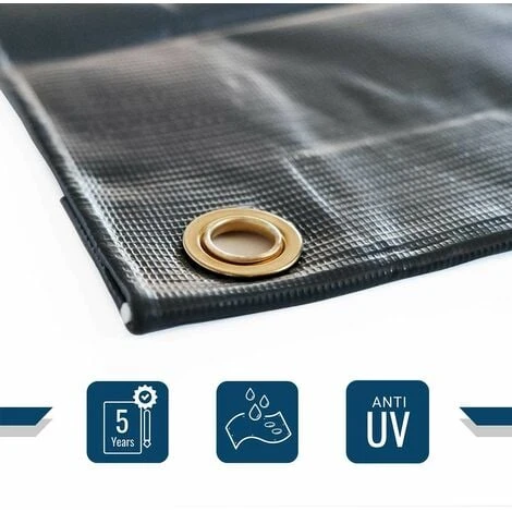 TECPLAST Toile Pergola Gris Anthracite 3x4 M 506PR - Qualité 5 Ans - Bâche Pergola Ou Tonnelle étanche En PVC Pour Terrasse 4 TECPLAST Toile Pergola Gris Anthracite 3x4 M 506PR - Qualité 5 Ans - Bâche Pergola Ou Tonnelle étanche En PVC Pour Terrasse – Image 2