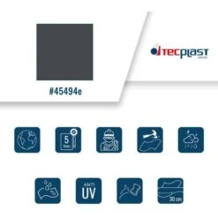 TECPLAST Toile Pergola Gris Anthracite 2x3 M 506PR - Qualité 5 Ans - Bâche Pergola Ou Tonnelle étanche En PVC Pour Terrasse -Promos Garde Plante Boutique 69287551 3