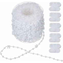 Chaîne De Store Vertical De 20 M - Accessoires De Store Vertical Et 5 Connecteurs De Cordon De Store - Chaîne De Fond De Store Vertical Pour Lattes De 89 Mm Ephé