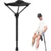 GP Tabouret Portable Avec Réglage De La Hauteur Sur 4 Positions, Assise Pliable, Chaise De Pêche D'extérieur, Noir -Promos Garde Plante Boutique 70542725 1