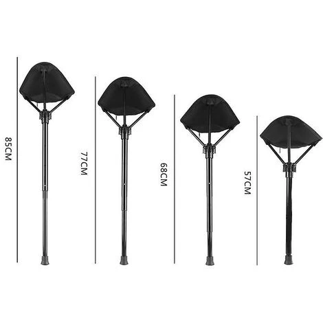 GP Tabouret Portable Avec Réglage De La Hauteur Sur 4 Positions, Assise Pliable, Chaise De Pêche D'extérieur, Noir 7 GP Tabouret Portable Avec Réglage De La Hauteur Sur 4 Positions, Assise Pliable, Chaise De Pêche D'extérieur, Noir – Image 5