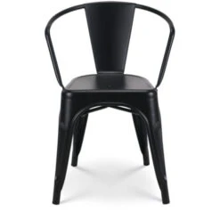 KOSMI - Lot De 4 Chaises En Métal Noir Mat Style Industriel - Avec Accoudoirs 9 KOSMI - Lot De 4 Chaises En Métal Noir Mat Style Industriel - Avec Accoudoirs -Promos Garde Plante Boutique 71327660 3