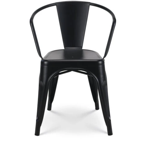 KOSMI - Lot De 4 Chaises En Métal Noir Mat Style Industriel - Avec Accoudoirs 5 KOSMI - Lot De 4 Chaises En Métal Noir Mat Style Industriel - Avec Accoudoirs – Image 3