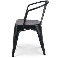 KOSMI - Lot De 4 Chaises En Métal Noir Mat Style Industriel - Avec Accoudoirs 10 KOSMI - Lot De 4 Chaises En Métal Noir Mat Style Industriel - Avec Accoudoirs -Promos Garde Plante Boutique 71327660 4