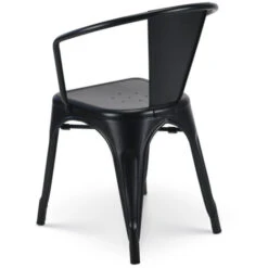 KOSMI - Lot De 4 Chaises En Métal Noir Mat Style Industriel - Avec Accoudoirs 11 KOSMI - Lot De 4 Chaises En Métal Noir Mat Style Industriel - Avec Accoudoirs -Promos Garde Plante Boutique 71327660 5