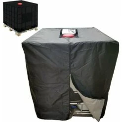Bâche Réservoir D'eau IBC 1000 L Couverture Container Citerne Eau Pluie Avec Fermeture éclair Coupe-Vent Anti-UV Résistant à La Déchirure T-Audace