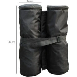HOMCOM Lot 4 Sacs De Lestage De Fixation Pour Tonnelle Parasol Pavillon Volume Max. 15kg Noir -Promos Garde Plante Boutique 723811 3