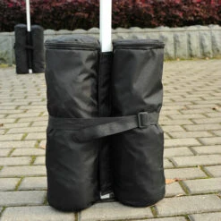 HOMCOM Lot 4 Sacs De Lestage De Fixation Pour Tonnelle Parasol Pavillon Volume Max. 15kg Noir -Promos Garde Plante Boutique 723811 4