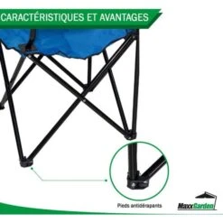 Chaise De Camping Pliante - Jusqu'à 100 Kg - Chaise De Pêche - Bleu - MaxxGarden -Promos Garde Plante Boutique 72492700 3