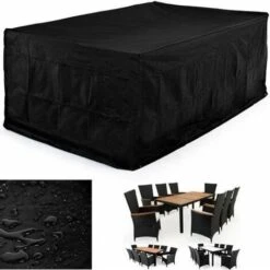 Housse Pour Salon De Jardin - Résistant Aux Intempéries - Imperméable - Oxford Polyester - 308x138x89 Cm - Noir - MaxxGarden.