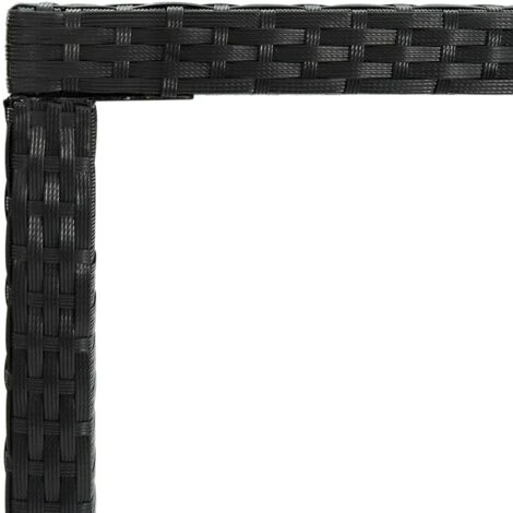 Table Bar De Jardin Table Haute | Table De Cuisine Noir 130x60x110 Cm Résine Tressée Et Verre 99705 6 Table Bar De Jardin Table Haute | Table De Cuisine Noir 130x60x110 Cm Résine Tressée Et Verre 99705 – Image 4