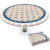 Nappe De Table Ronde En PVC Tissu Non-tissé Style Ceramique -Promos Garde Plante Boutique 72635094 1