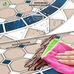 Nappe De Table Ronde En PVC Tissu Non-tissé Style Ceramique -Promos Garde Plante Boutique 72635094 3