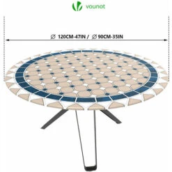 Nappe De Table Ronde En PVC Tissu Non-tissé Style Ceramique -Promos Garde Plante Boutique 72635094 4