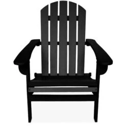 Fauteuil De Jardin En Bois - Adirondack Salamanca Noir- Eucalyptus FSC, Chaise De Terrasse Retro, Siège De Plage Pliable -Promos Garde Plante Boutique 72846087 4
