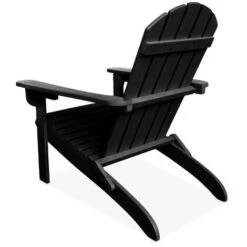 Fauteuil De Jardin En Bois - Adirondack Salamanca Noir- Eucalyptus FSC, Chaise De Terrasse Retro, Siège De Plage Pliable -Promos Garde Plante Boutique 72846087 5