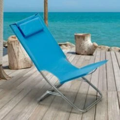 Chaise Longue De Plage Jardin Et Camping En Acier Avec Coussin Rodeo Lux -Promos Garde Plante Boutique 7377303 3