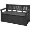 Banc Coffre De Jardin Gris En Plastique