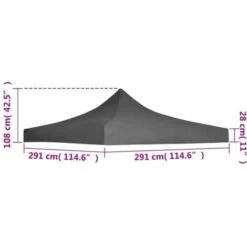 Toit De Tente De Réception | Toit De Remplacement 3 X 3 M Anthracite 62992 -Promos Garde Plante Boutique 74967238 4