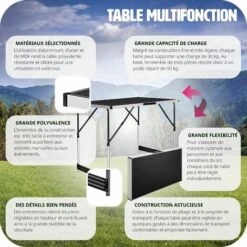 3 Tables à Tapisser - Lot De 3 Tables Pliantes D´appoint, Tables Multifonction, Tables De Camping -Promos Garde Plante Boutique 7513895 3