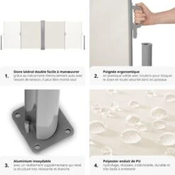 Paravent Rétractable Double Et Extensible Avec Enrouleur - Paravent, Brise Vue, Store Latéral - 160 X 600 Cm -Promos Garde Plante Boutique 7514431 4