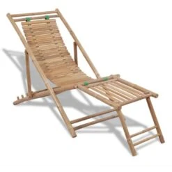 Chaise De Jardin Chaise D'extérieur | Fauteuil De Jardin Avec Repose-pied Bambou 85900