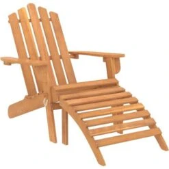 Lot De 2 Chaises De Jardin Adirondack | Fauteuils De Jardin Repose-pieds Bois D'acacia 90120 -Promos Garde Plante Boutique 75173234 3