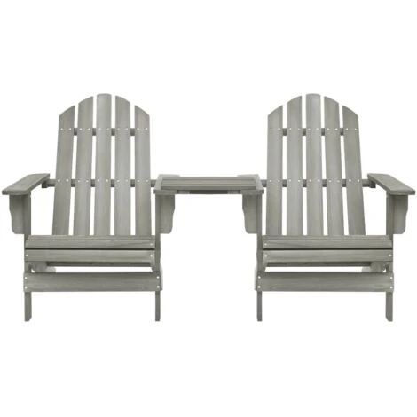 Chaises De Jardin Adirondack Avec Table | Fauteuils De Jardin Avec Table Bois De Sapin Gris 81574 4 Chaises De Jardin Adirondack Avec Table | Fauteuils De Jardin Avec Table Bois De Sapin Gris 81574 – Image 2