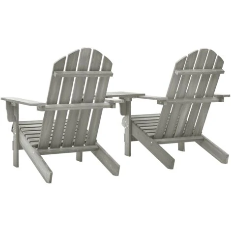 Chaises De Jardin Adirondack Avec Table | Fauteuils De Jardin Avec Table Bois De Sapin Gris 81574 6 Chaises De Jardin Adirondack Avec Table | Fauteuils De Jardin Avec Table Bois De Sapin Gris 81574 – Image 4