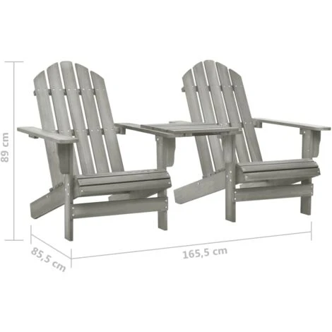 Chaises De Jardin Adirondack Avec Table | Fauteuils De Jardin Avec Table Bois De Sapin Gris 81574 7 Chaises De Jardin Adirondack Avec Table | Fauteuils De Jardin Avec Table Bois De Sapin Gris 81574 – Image 5