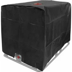 MSBD Bâche De Réservoir D'eau, Bâche Couverture Réservoir IBC Pour Cuve 1000L, Capôt De Protection Container Citerne Eau, Anti-poussière Anti-UV Anti-Pluie, 120x100x116cm (le Noir)