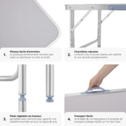 Table Pliante Valise - Table De Jardin Pliante, Table Pliable, Table Camping -Promos Garde Plante Boutique 7643944 3