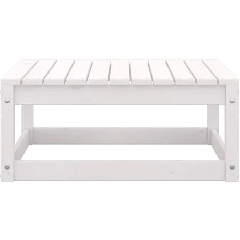 Repose-pied De Jardin 70x70x30 Cm Blanc Bois De Pin Solide 4 Repose-pied De Jardin 70x70x30 Cm Blanc Bois De Pin Solide – Image 2