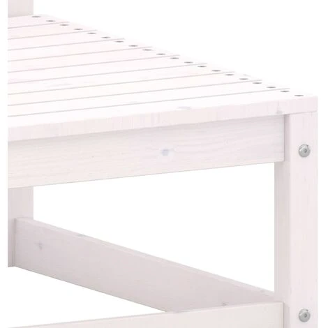Repose-pied De Jardin 70x70x30 Cm Blanc Bois De Pin Solide 6 Repose-pied De Jardin 70x70x30 Cm Blanc Bois De Pin Solide – Image 4