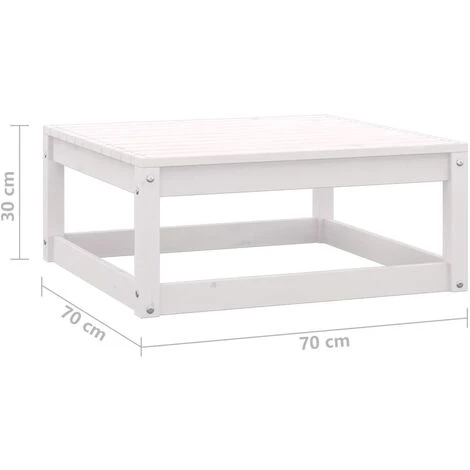 Repose-pied De Jardin 70x70x30 Cm Blanc Bois De Pin Solide 7 Repose-pied De Jardin 70x70x30 Cm Blanc Bois De Pin Solide – Image 5