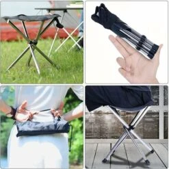 Tabouret Pliant Camping, Chaise Camping Portable Avec Sac De Transport, Mobilier De Camping Chaise Peche, Pour Voyage, Randonnée, Camping, Rassemblement, Barbecue, Pêche -Promos Garde Plante Boutique 77638316 3