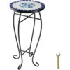 Guéridon Mosaïque 30x30x61,5 Cm - Tabouret à Fleurs, Table D´appoint, Tabouret Porte-fleurs -Promos Garde Plante Boutique 7797738 1