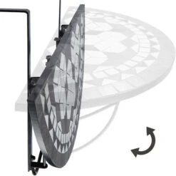 Table De Balcon Rabattable 75 X 65 X 62 Cm - Table De Jardin, Table De Terrasse, Table à Balustrade -Promos Garde Plante Boutique 7829910 3