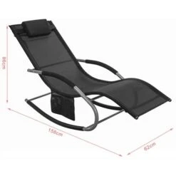 Lot De 2 Fauteuils à Bascule Transats De Jardin Avec Repose-pieds Et 1 Pochette Latérale, Bains De Soleil Rocking Chair - Noir SoBuy® OGS28-Schx2 8 Lot De 2 Fauteuils à Bascule Transats De Jardin Avec Repose-pieds Et 1 Pochette Latérale, Bains De Soleil Rocking Chair - Noir SoBuy® OGS28-Schx2 -Promos Garde Plante Boutique 7927902 2