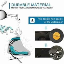 Housse De Chaise Longue Suspendue, Housse De Chaise Longue Suspendue Imperméable, Coupe-Vent, Résistant Aux UV, Tissu Oxford 420D - Noir(185117198cm) -Promos Garde Plante Boutique 79395336 4