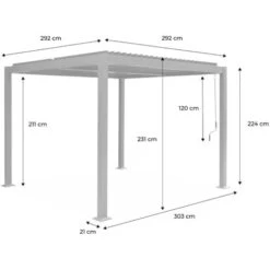 Pergola Bioclimatique Anthracite. Aluminium Et Acier. 3x3m. Lames Orientables 9 Pergola Bioclimatique Anthracite. Aluminium Et Acier. 3x3m. Lames Orientables -Promos Garde Plante Boutique 80249523 3