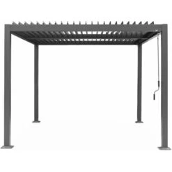 Pergola Bioclimatique Anthracite. Aluminium Et Acier. 3x3m. Lames Orientables 10 Pergola Bioclimatique Anthracite. Aluminium Et Acier. 3x3m. Lames Orientables -Promos Garde Plante Boutique 80249523 4