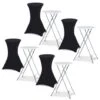 Lot De 4 Tables Hautes Pliantes 105 CM Et 4 Housses Noires