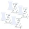 Lot De 4 Tables Hautes Pliantes 105 CM Et 4 Housses Blanches -Promos Garde Plante Boutique 80548408 1