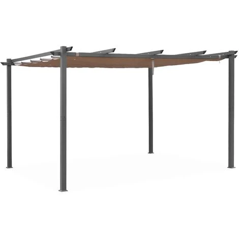 Pergola Aluminium - Isla 3x4m - Toile Taupe - Tonnelle Idéale Pour Votre Terrasse. Toit Rétractable. Toile Coulissante. Structure Aluminium 3 Pergola Aluminium - Isla 3x4m - Toile Taupe - Tonnelle Idéale Pour Votre Terrasse. Toit Rétractable. Toile Coulissante. Structure Aluminium