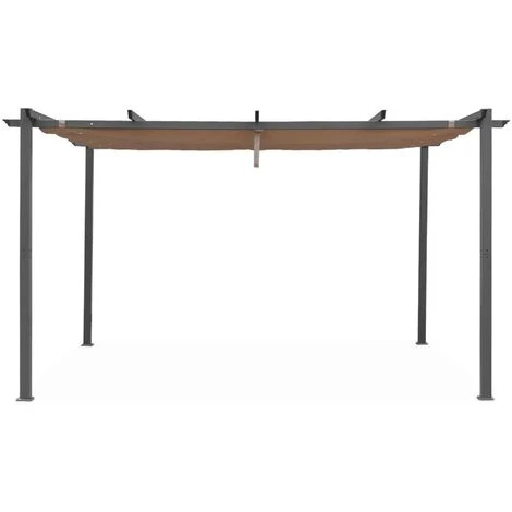 Pergola Aluminium - Isla 3x4m - Toile Taupe - Tonnelle Idéale Pour Votre Terrasse. Toit Rétractable. Toile Coulissante. Structure Aluminium 4 Pergola Aluminium - Isla 3x4m - Toile Taupe - Tonnelle Idéale Pour Votre Terrasse. Toit Rétractable. Toile Coulissante. Structure Aluminium – Image 2
